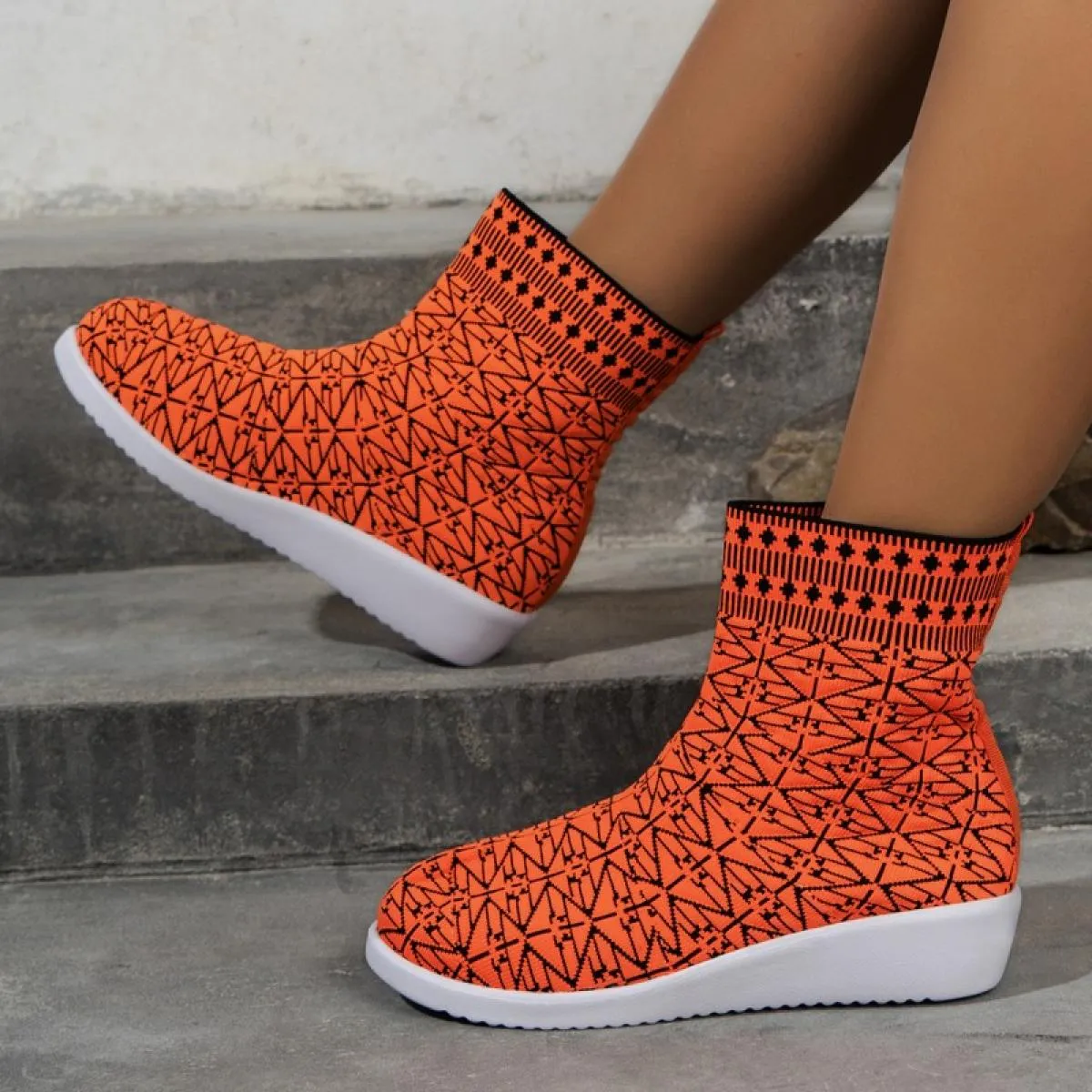 2023 nuovi stivali alla caviglia stivali Chelsea stivali con plateau lavorati a maglia stivali calzini casual scarpe invernali d