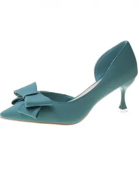Di nuovo Modo Delicato Dolce Bowknot Scarpe Tacco Alto Laterale Hollow Donne A Punta Pompe Tacchi A Punta Per Le Donne Scarpe 65