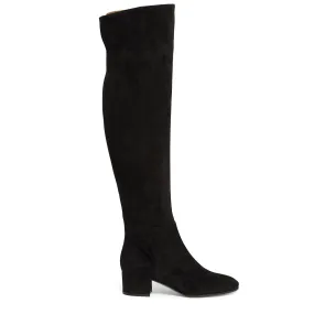 GIANVITO ROSSI  Stivale alto in suede nero