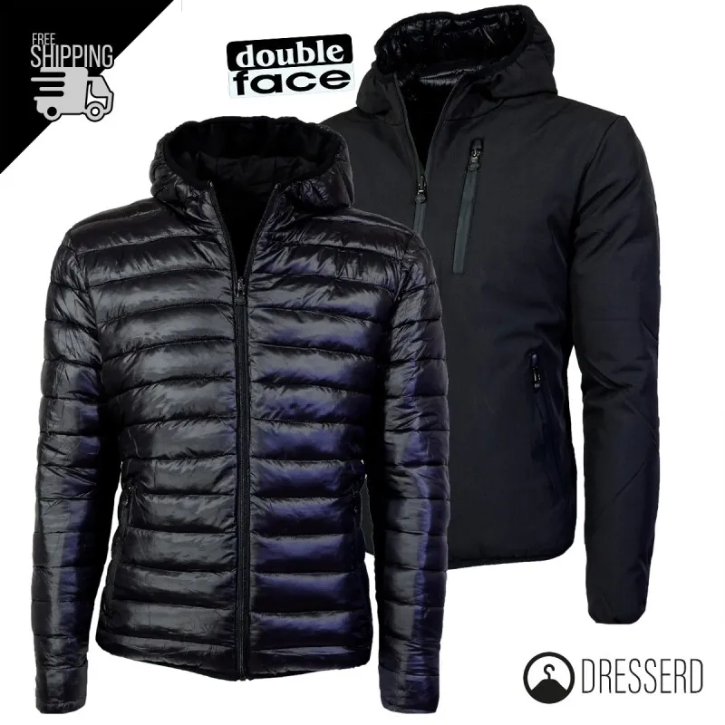 Giubbotto Invernale da uomo Double face Piumino Invernale con Tessuto tecnico, Giubbino Dresserd