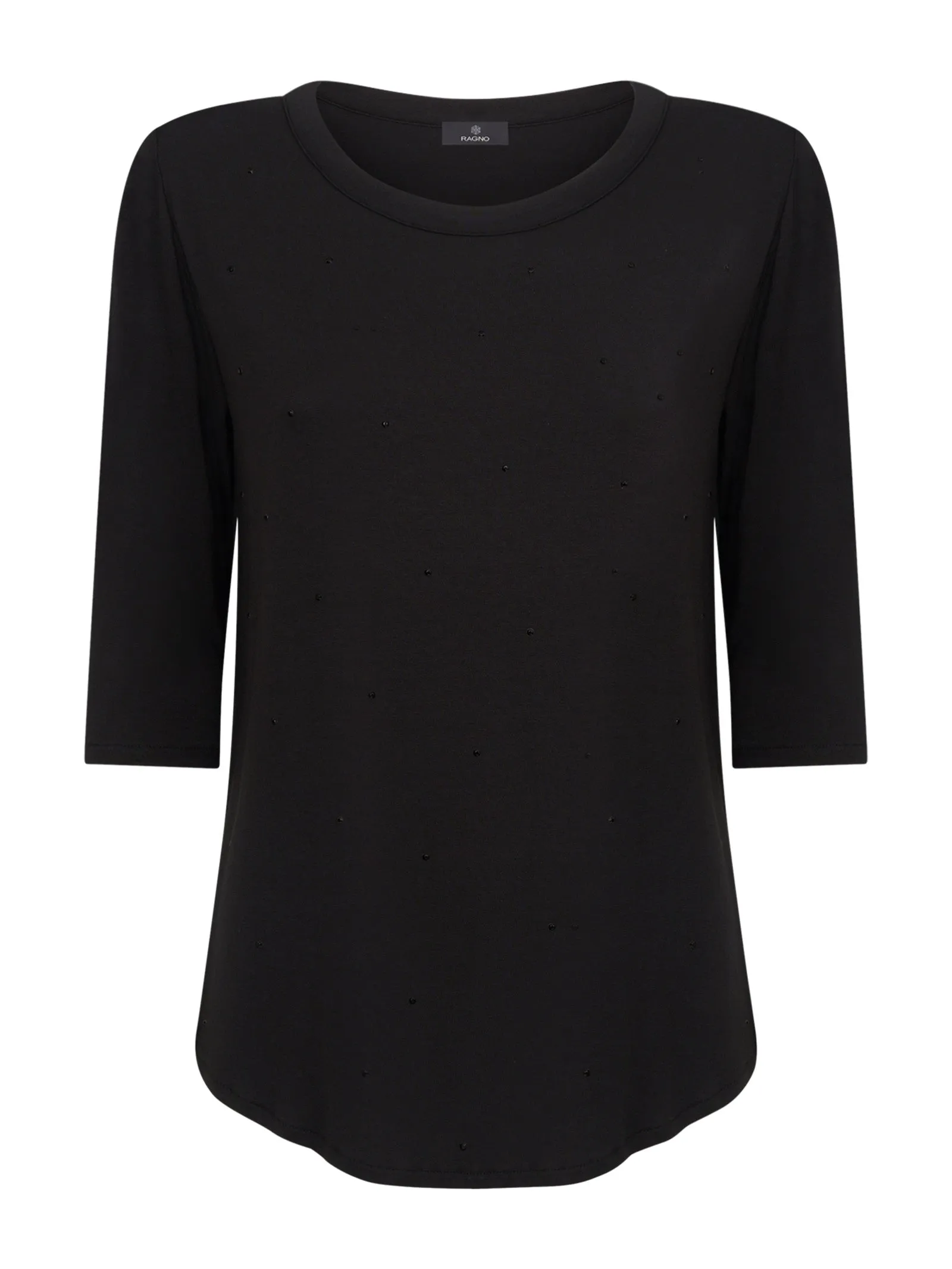 Maglietta con strass in Viscosa Summer - Nero