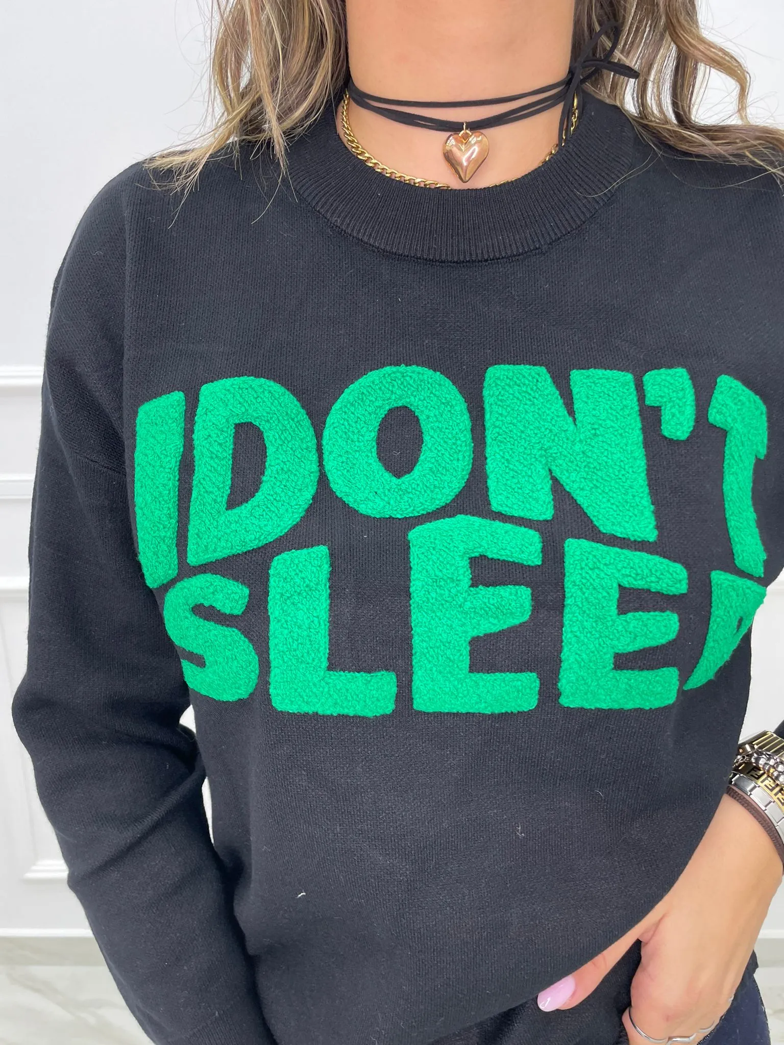 Maglione giro collo I don't sleep