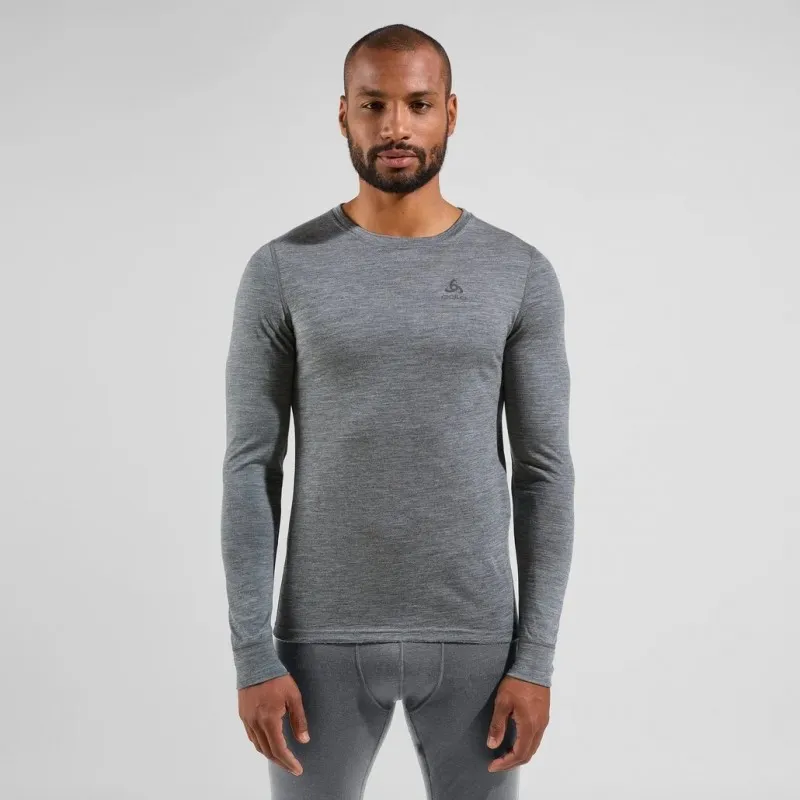 ODLO Base layer girocollo Natural Merino 200 Odlo Steel Grey Melange
