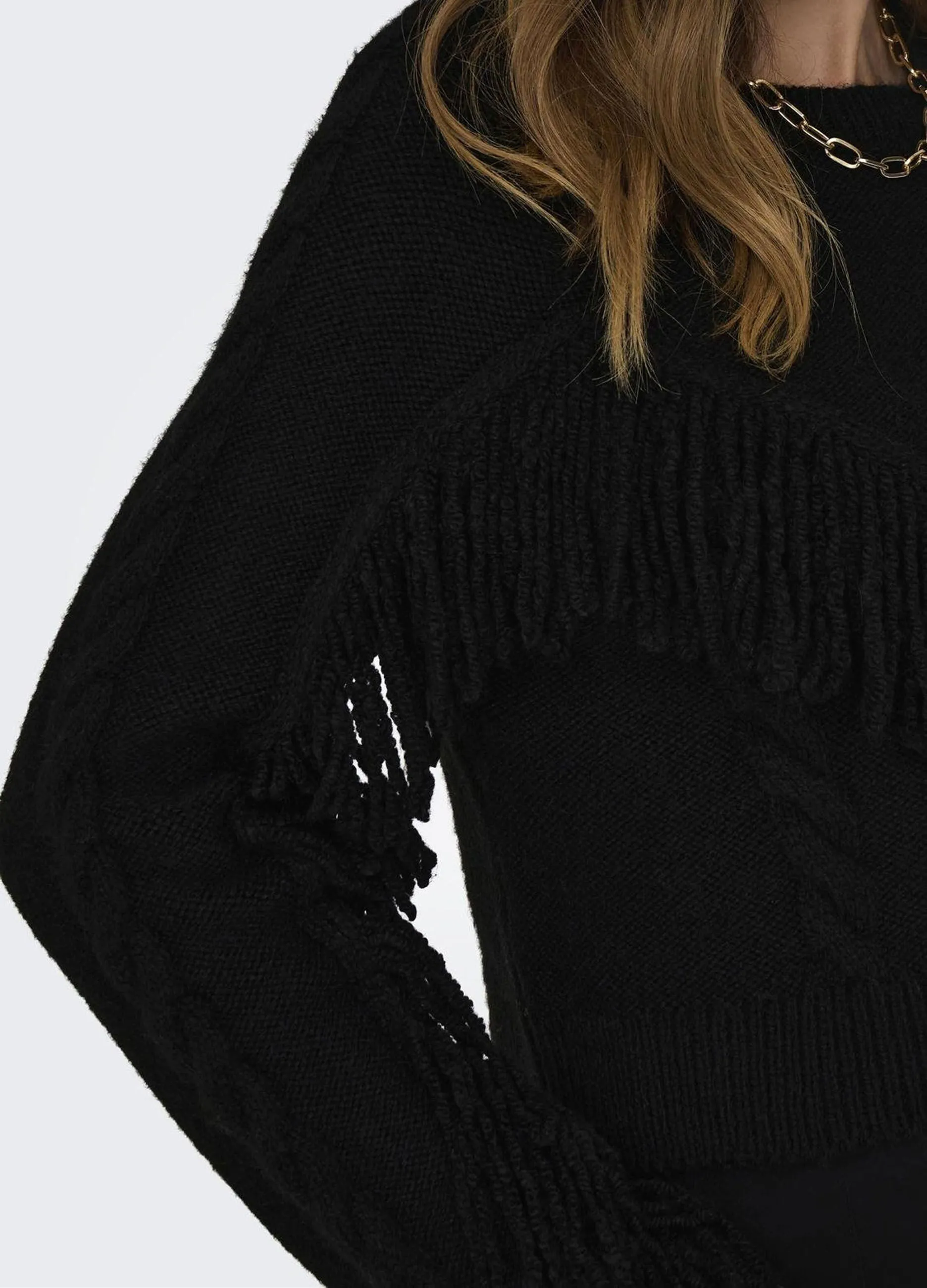 ONLY  Pullover a maniche lunghe con frange donna