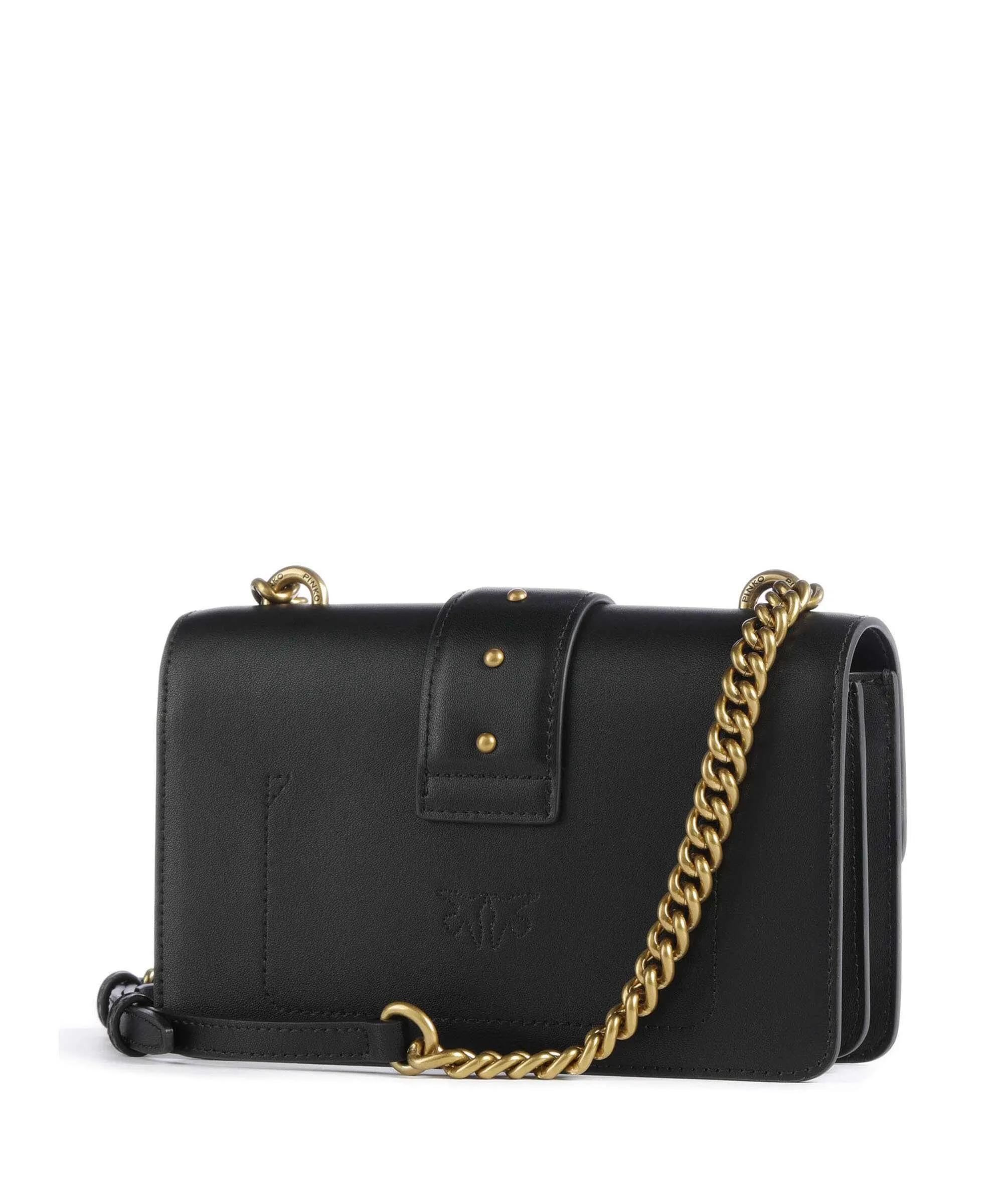  Pinko Love One Mini Borsa a tracolla pelle di vitello finemente grana nero  