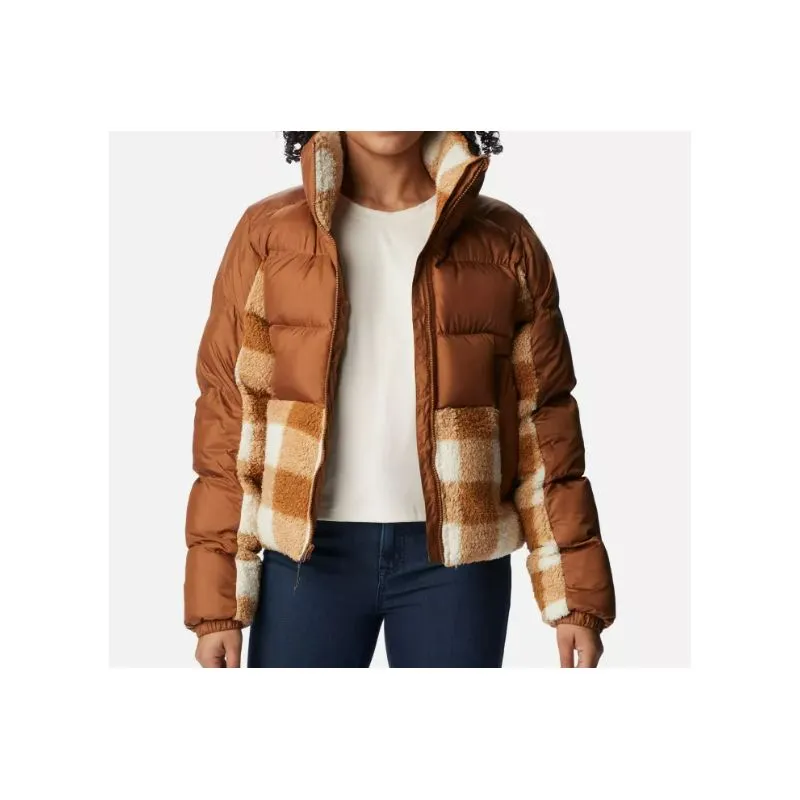 Piumino ibrido da donna Columbia Leadbetter Point Sherpa (Camel Brown / Camel Brown Check)