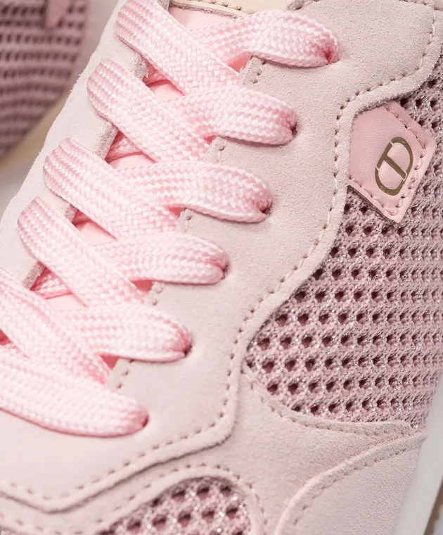 Twinset Sneakers combinate rosa con logo 241TCT098